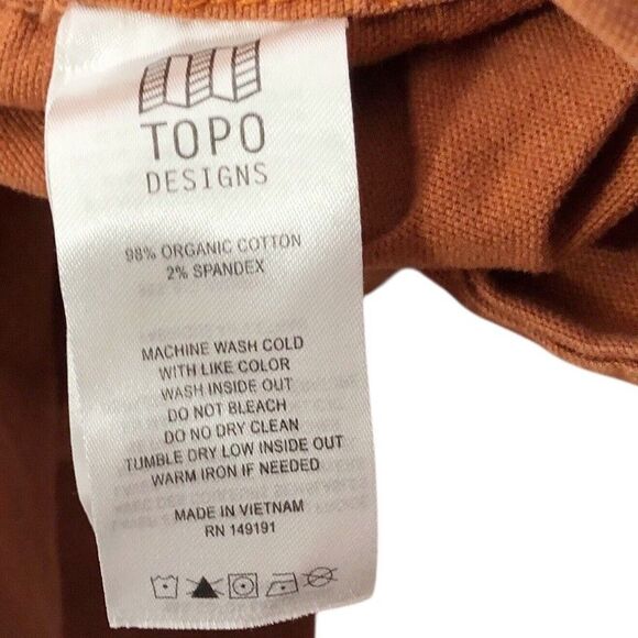 Topo Designs Canvas Button Down Shirt Orange Rust Men’s XL - Picture 9 of 12